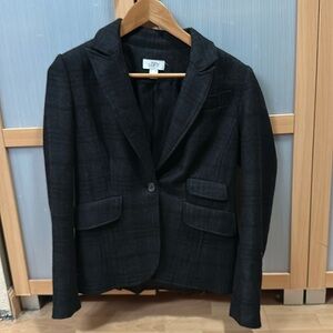 Ann Taylor Loft Women's Blazer Wool Blend Rayon Button Jacket Plaid Size 4